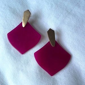 Kendra Scott Astoria Rose Gold Drop Earrings Maroon Jade
